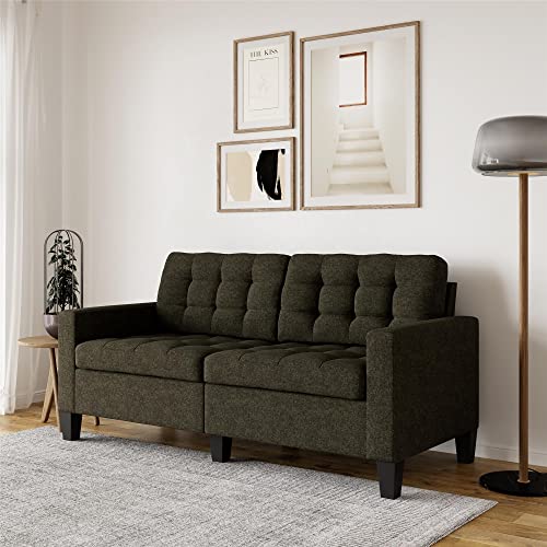 Dorel Living Emily Upholstered Sofa Couch Living Room Furniture, Gray