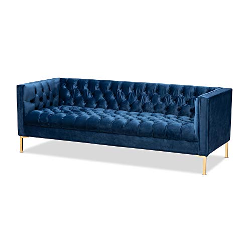 Baxton Studio Sofas, Royal Blue/Gold