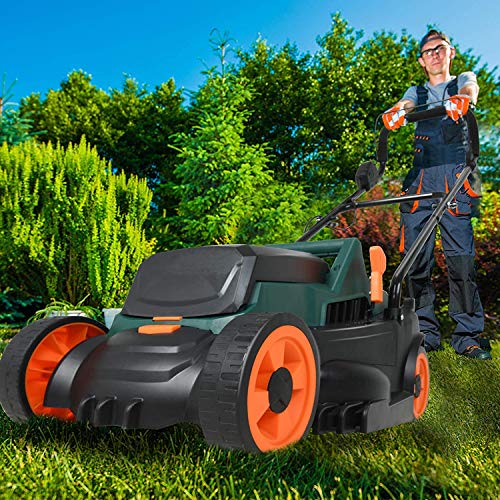 40V 13-Inch Grass Cutter, Cordless Rotary Mowers,Lawn Mower Battery Powered, 25Amp Push Grass Cutter,4Ah Battery& Charger