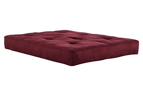 DHP 8 Inch Independently Encased Coil Futon Mattress, Red Microfiber