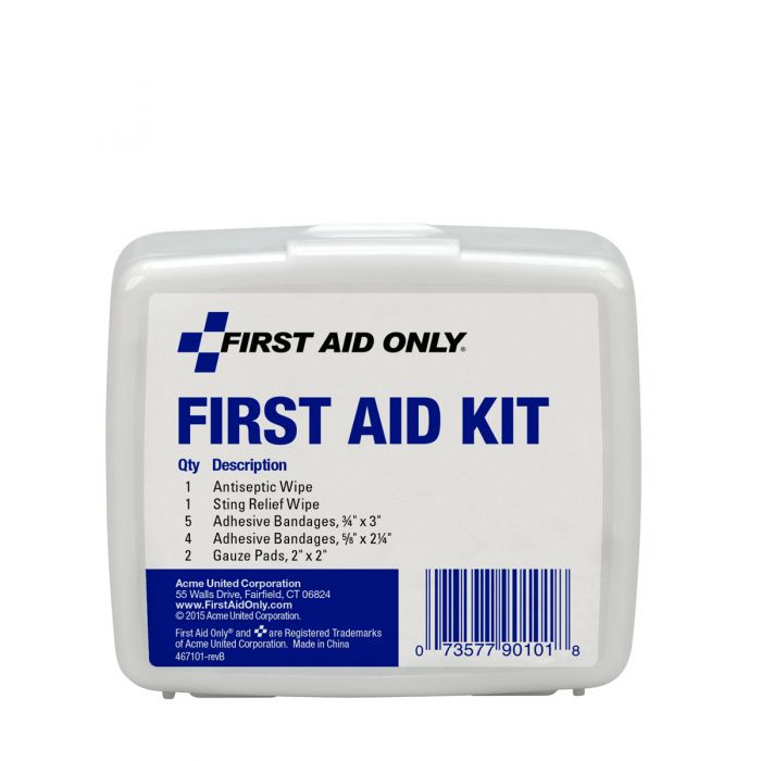 First Aid Only 13 Piece Personal First Aid Kit, Plastic Case (Case of 72)