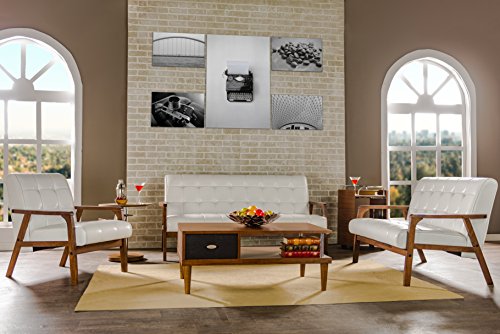 Baxton Studio Mid-Century Masterpieces Sofa, White