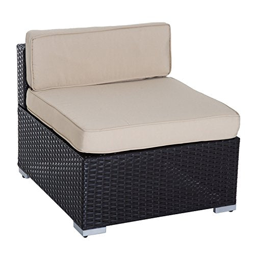 Outsunny 7 Piece Outdoor Patio Rattan Wicker Sectional Furniture Set
