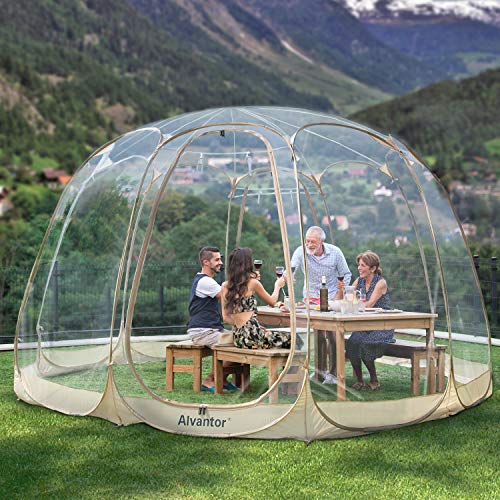 Alvantor Bubble Tent Screen House Room Camping Tent Canopy Gazebos 12-15 Person for Patios, Large Oversize Weather Pod, Premium Greenhouse Instant Pop Up Tent, Cold Protection Beige 15'×15'