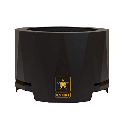 Blue Sky Outdoor Living Army 24” Steel Peak Patio Smokeless Fire Pit, Firewood and/or Wood Pellet Burning