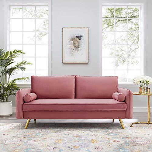Modway Revive Performance Velvet Sofa, Dusty Rose