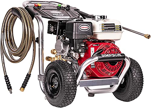 SIMPSON Cleaning ALH3228-S Cleaning ALH3228 3400 PSI at 2.5 GPM Gas Powered by HONDA GX200 Pressure Washer, Red