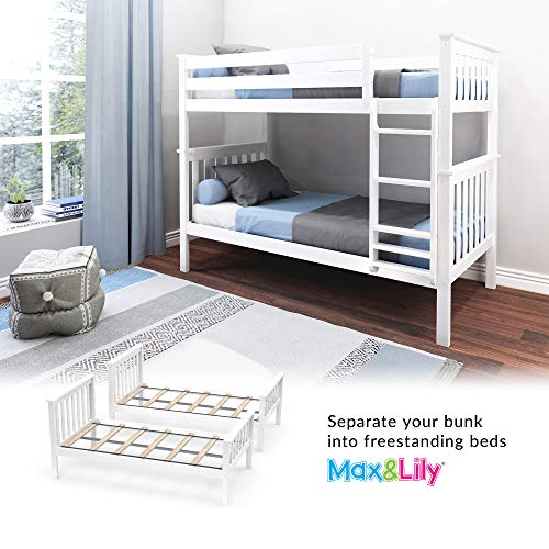 Max & Lily Bunk Bed, Twin, White