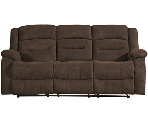 Recliner Sofa Set Sectional Sofa for Living Room Home Theater Seating Reclining Couch Sofa 3 Seater Manual Recliner Motion for Home Furniture (Brown)