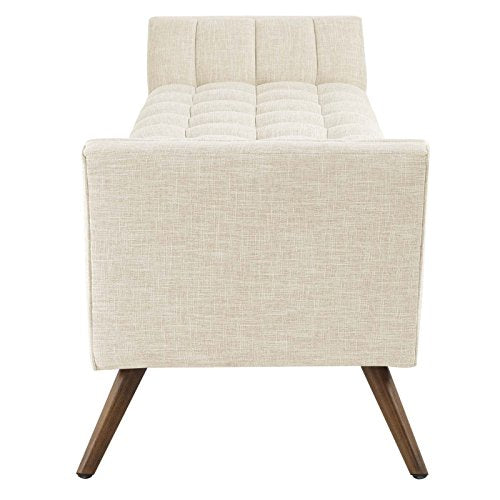 Modway Response Upholstered Fabric Bench, Loveseat, Beige
