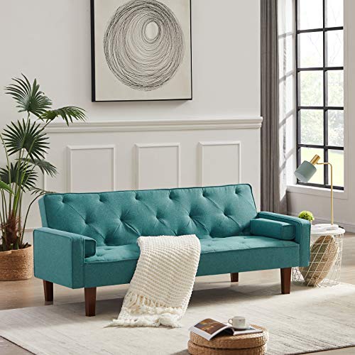 Pumpumly Green Sofa Bed with Square Pillow