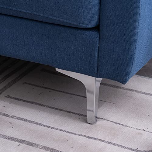 Outvita Convertible Sectional Couch Sofa L-Shaped Sleeper Sectional Couch Cloud Couch with Chaise Love Sack Modular Sectional Thomasvile Furniture for Living Room, Apartment, Office, Blue