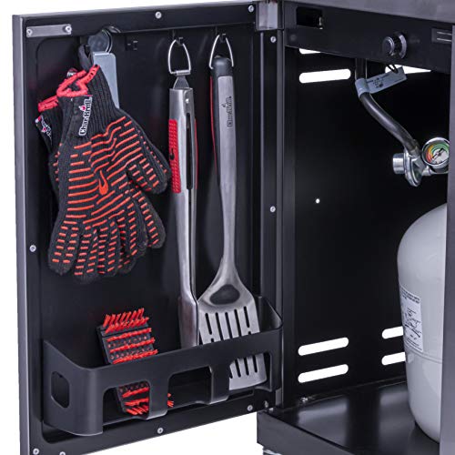 Char-Broil 463255721 Signature TRU-Infrared 4-Burner Cabinet-Style Windowed Gas Grill, Stainless