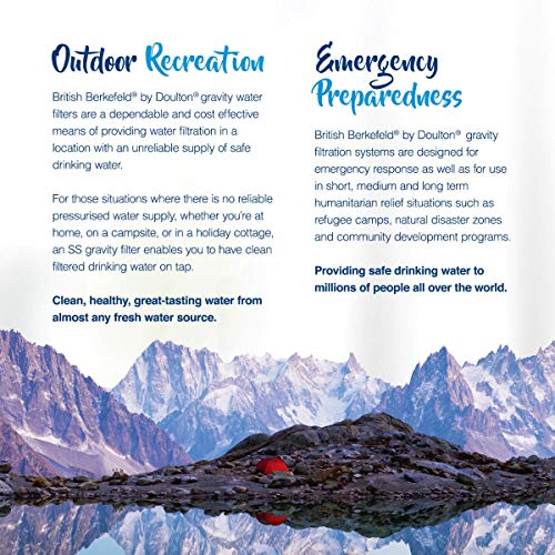 British Berkefeld 2.24 Gallon Gravity-Fed Water Filter System- Stainless Steel with 2x ATC Super Sterasyl Candle Filters