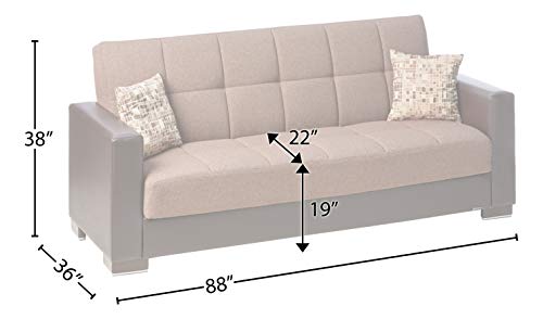 Ottomanson Sofa, 88 x 38 X 36, Brown