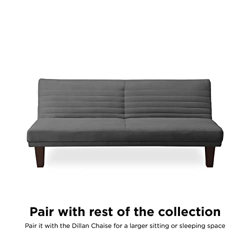 DHP Dillan Convertible Futon with Microfiber Upholstery, Grey