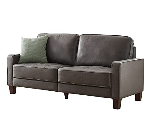 MODERION Loveseat Sofa, 70” L Sofa with Solid Wood Frame, Couches with Technology Fabric, Easy Assembly 2-seat Sofa for Living Room,Office,Small Space Dark Grey TSF21202GY
