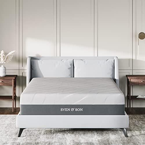 Sven & Son Queen Mattress, Bed in A Box, 12” Luxury Cool Gel Memory Foam, Pressure Relief & Support, 10-Year Warranty, Designed in USA (Queen, Mattress Only 12
