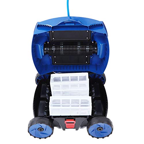 Pool Cleaner Robot, Full Automatic Pool Underwater Vacuum Cleaner Swimming Pool Bottom Cleaning Machine(US Plug 110V)