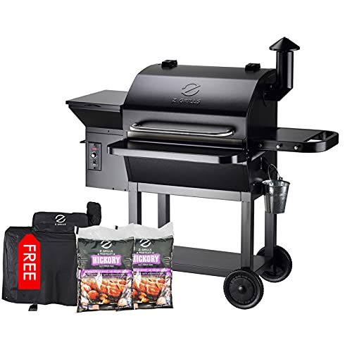 Z GRILLS Wood Pellet Grill and Smoker 1000 SQ IN Cooking Area 8-in-1 outdoor grill and smoker for Big Family + 40LB Wood Pellets