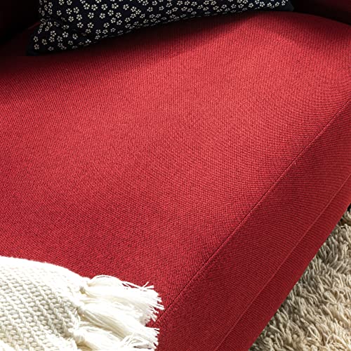 ZINUS Mikhail Sofa Couch / Ruby Red Sofa / Button Tufted Cushions / Easy, Tool-Free Assembly