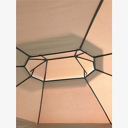 Garden Winds Replacement Canopy Top Cover and Netting for The Manhattan Hexagon Gazebo - RipLock 350