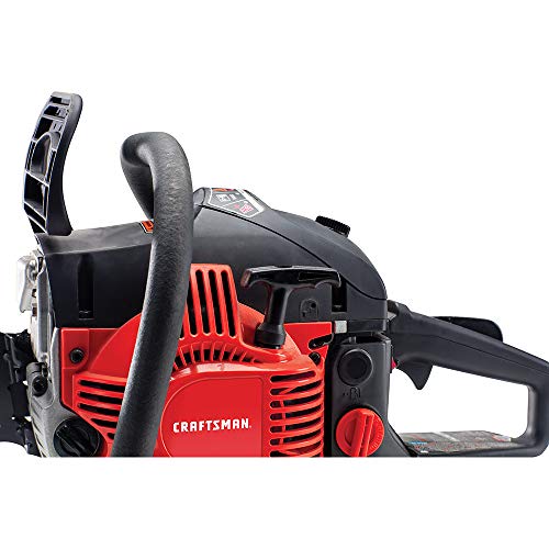 Craftsman CMXGSAMY426S 46cc 2-Cycle Full Crank 20-Inch Gas Powered Chainsaw with Carrying Case, 16-in, Liberty Red