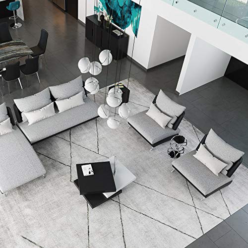 Palms Modular Leather Sectional 1-Seater - Black