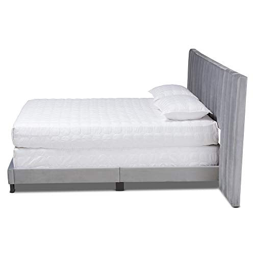 Baxton Studio Beds (Box Spring Required), Queen, Grey/Black