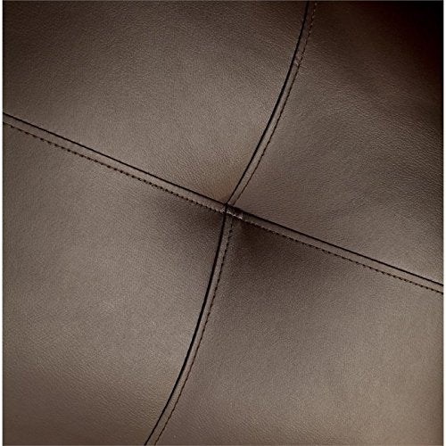 BOWERY HILL Tufted Faux Leather Loveseat in Brown