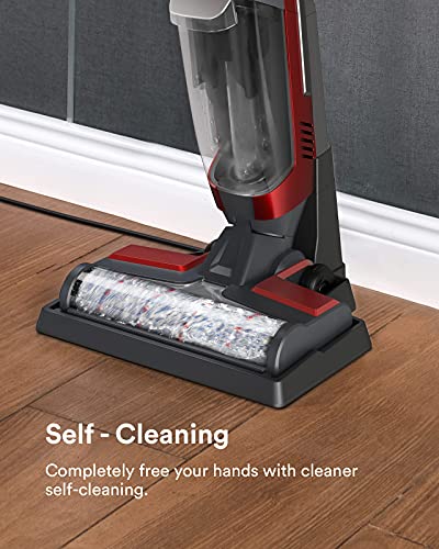 Wet Dry Vacuum Cleaner, RUNVAC Cordless All in One Wet Dry Vacuum Cleaner and Mop & Self-Cleaning, Lightweight Floor Cleaner Machine with 4900mAh Battery for 60min, Upright Vacuum for Multi-Surface