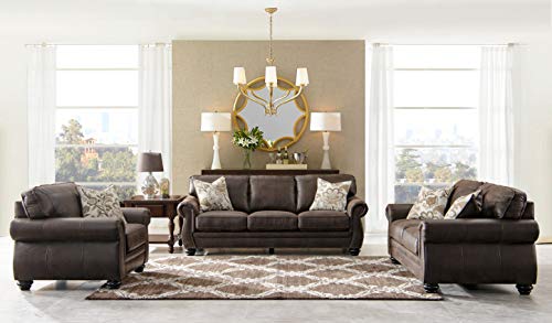 Acanva Luxury Contemporary Leathaire Leather Sofa, 43