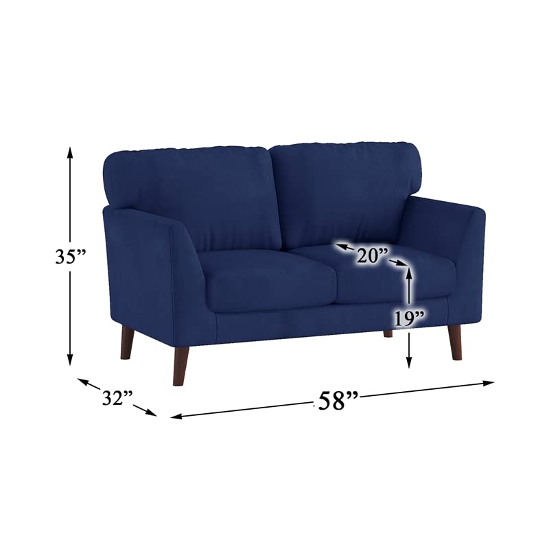 Lexicon Tolley Velvet Loveseat in Blue