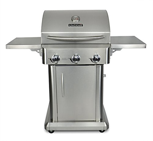 Chef's Grill RT2417S-1 3-Burner 36000-BTU Liquid-Propane Gas Grill, Stainless Steel, 552 sq. in.