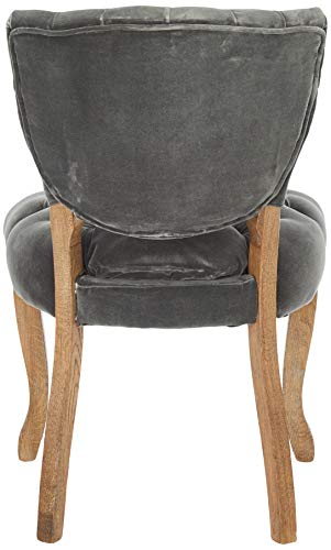Christopher Knight Home Bates Tufted Fabric Dining Chairs, 2-Pcs Set, Charcoal
