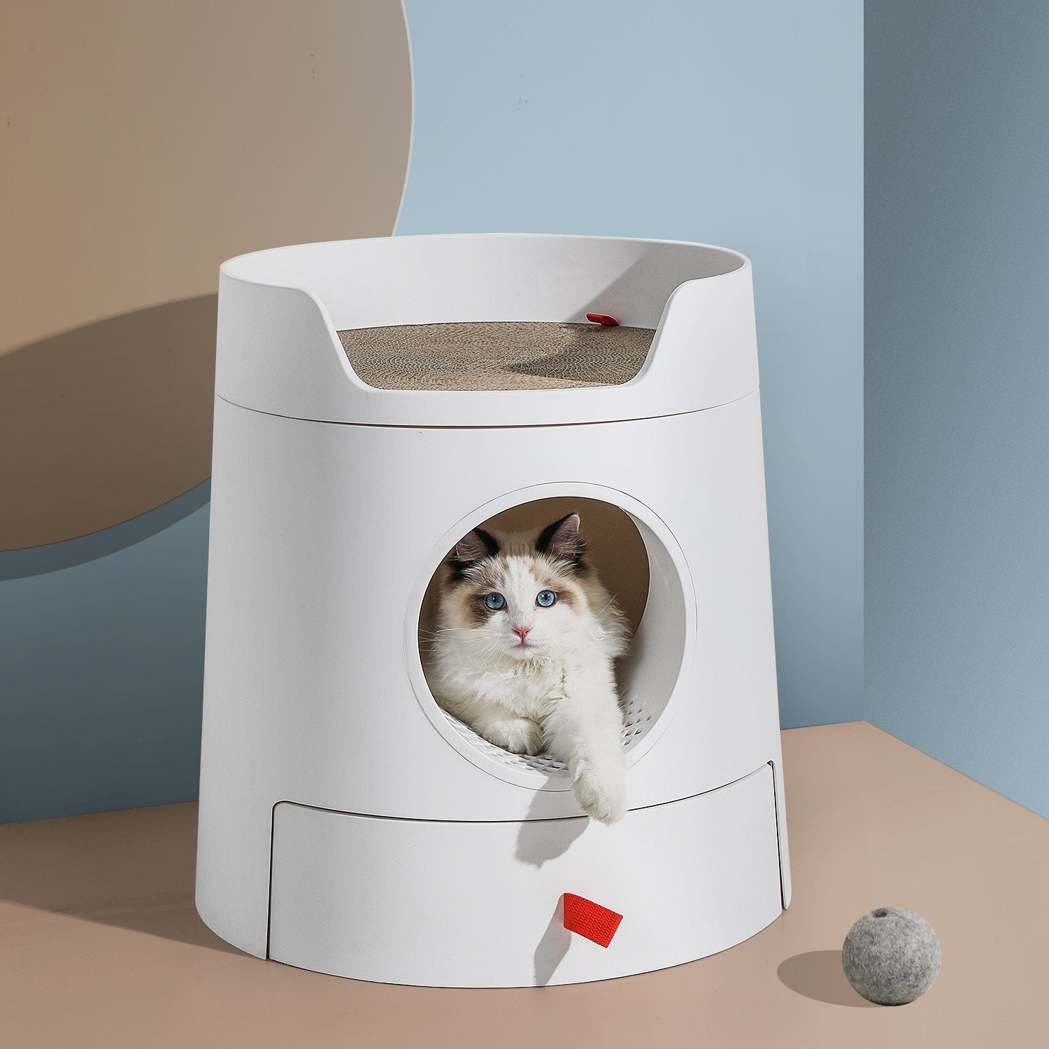 2-in-1 Castle Cat Litter Box