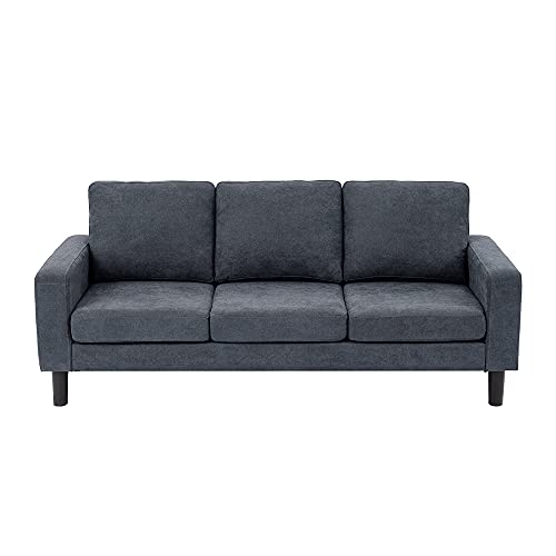 Panana 2 Piece Upholstered 3-Seat Sofa and Loveseat Small Sofa Set (Grey)