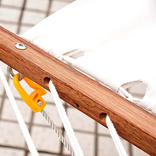 Outsunny 13FT Freestanding Hammock with Canopy Shelter Ourtdoor Hammock Bed with Wood Arc Stand for Patio Balcony Garden Backyard, White