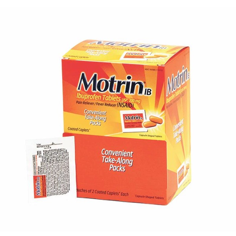 Medique Motrin IB Ibuprofen Tablets - (50x2/box - 36 Boxes)