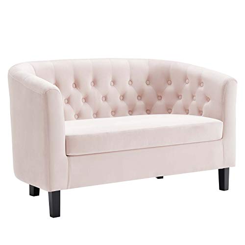 Modway Prospect Performance Velvet Loveseat, Pink