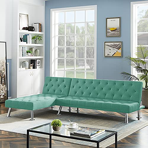 Olodumare Sofa Bed and Sleepers Couch, Sectional Recliner Couch sofabed for Living Room. (Green)