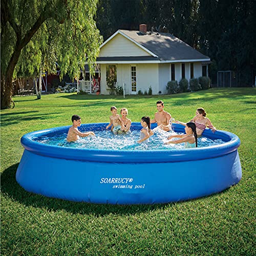 SOARRUCY Inflatable Swimming Pool - 15 FTx 36 in Quick Set Family Pool for Backyard or Outdoor Portable Blow Up Above Ground Pool Inflatable Above Ground Pool for Adults