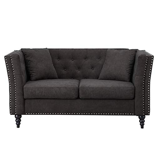 Kingway Furniture Palem Microfiber Living Room Loveseat in Brown