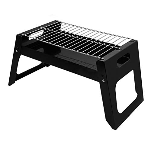 Portable Barbecue Charcoal Grill, Barbecue Tabletop Outdoor Stainless Steel BBQ Grills for Outdoor Cooking Camping Picnics Beach (Color : Black, Size : A)