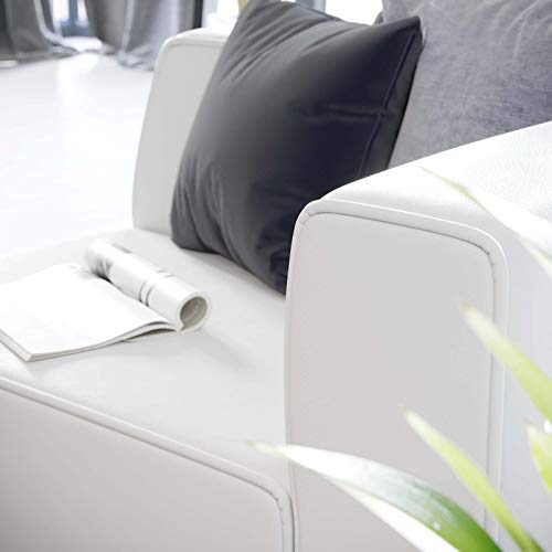 Modway Mingle Vegan Leather Sectional Sofa Right-Arm Chair, White