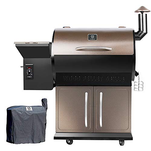 Z-GRILLS Wood Pellet Grill Smoker ,6-in-1 22K BTU Portable Wood Pellets Smokers BBQ Grills Outdoor Barbecue Cooking for Grill ,Smoke, Braise, Roast , Braise and BBQ w/ Digital Controls