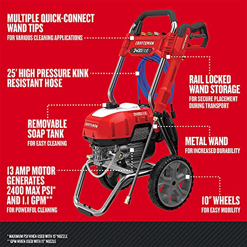 CRAFTSMAN CMEPW2400 2,400 MAX PSI Electric Cold Water Pressure Washer