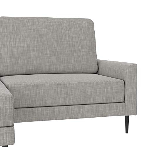 CosmoLiving by Cosmopolitan Francis Upholstered Sofa Sectional, Light Gray