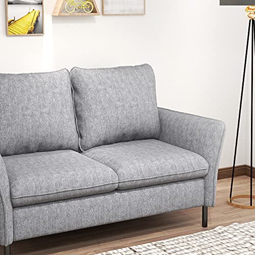 Loveseat, Modern Upholstered Loveseat Sofa Tufted Fabric Love Seats Furniture, Modern Design Couch Sofa Small Loveseat for Living Room, Office (Loveseat, Grey)