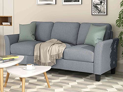 Cotoala 2 Piece Living Room Sectional Sofa Sets, Modern Upholstered Couch Furniture, One Three-Seat Chair & Loveseat, 2+3, Fabric Grey